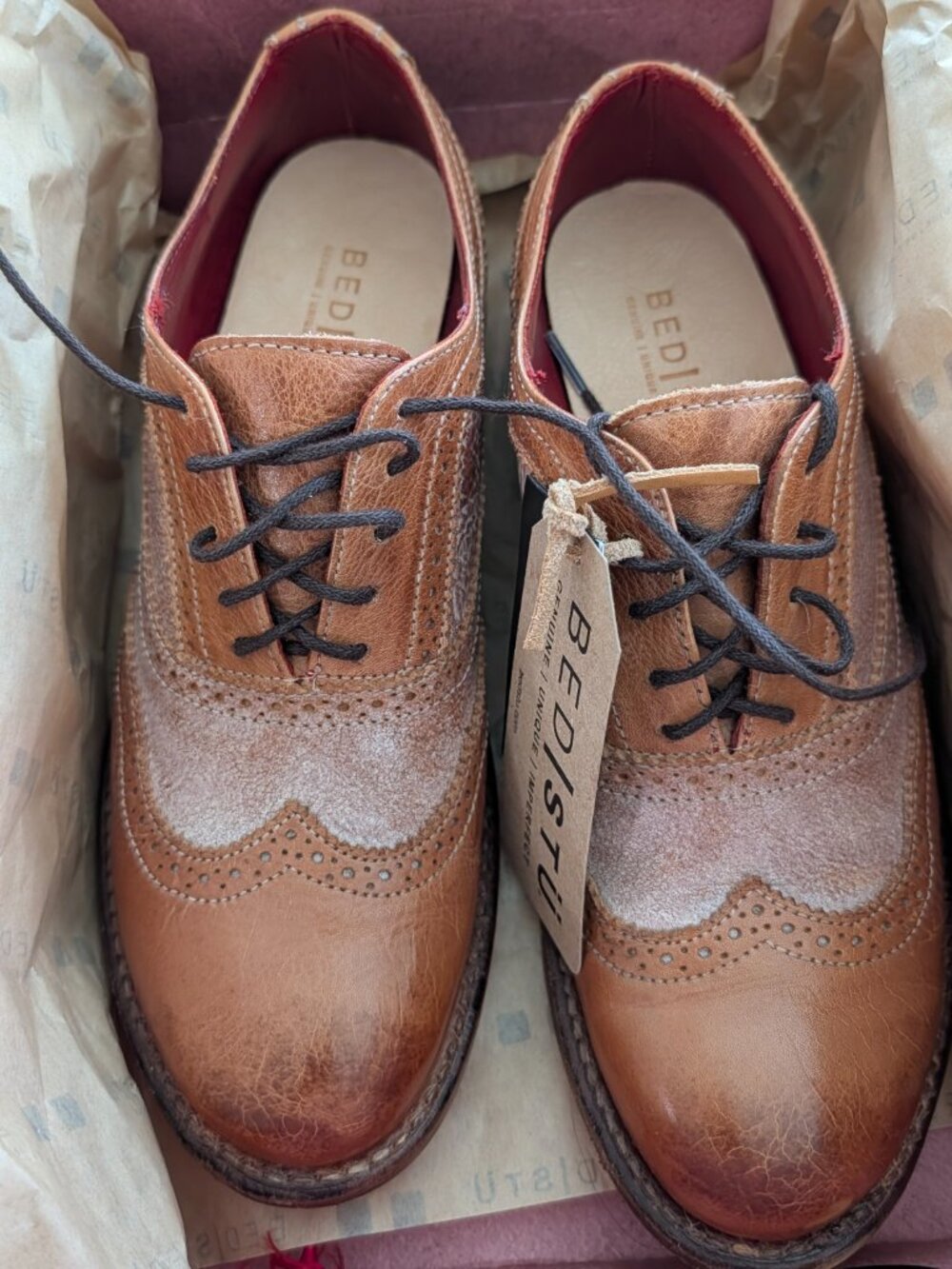 Bed Stu NEW Women’s Channing Oxford Tan Rustic Jasper Multi Lux size 7.5